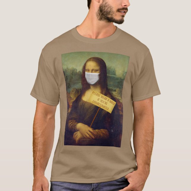 Mona Lisa diz, por favor, Vista uma camiseta masca (Frente)