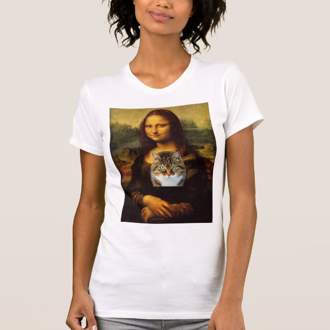 Mona Lisa e seu gato, t-shirt (Frente)