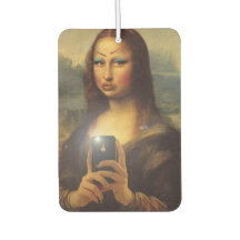 Mona Lisa fazer um rosto engraçado com a maquiagem