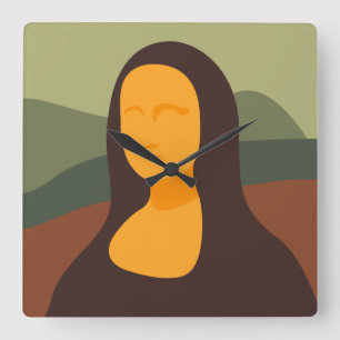 Mona Lisa Pintando Relógio de Parede na Praça de A