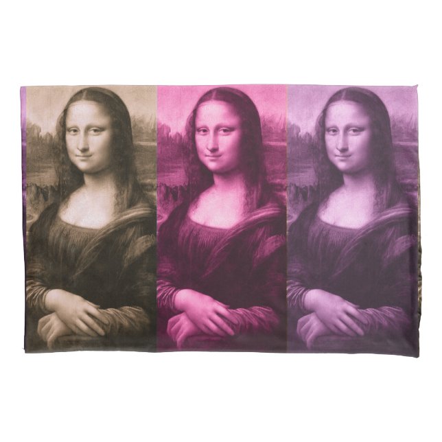 Mona Lisa Purple Chocolate Rosa Pillowcase (Frente)