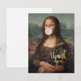 Mona Lisa soprando pastilha elástica rosa