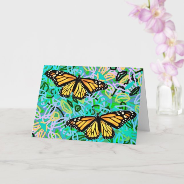 Monarcas de Cartão Saudável/Folhas de Neon Abstrat (Orquídea)