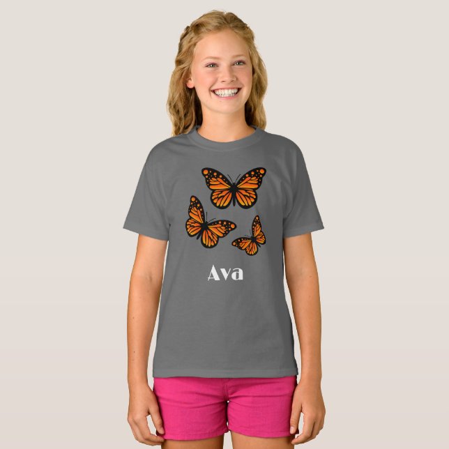Monarch Butterfly Design - Camiseta Básica Para Me (Frente Completa)