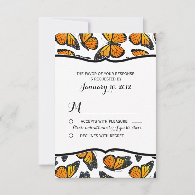 Monarch Butterfly Wedding RSVP (Frente)