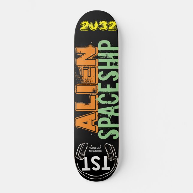MONDA ESPACIAL DE ALIENÍGENAS Skateboard (Frente)