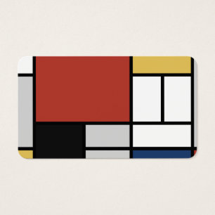 Mondrian Painting Red Plane Yellow Black Cinza Blu