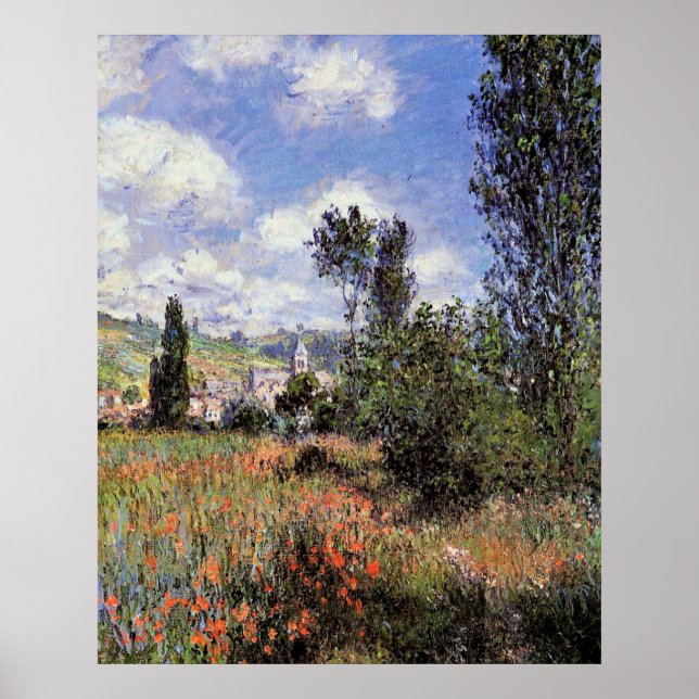 Monet - Caminho nos Campos de Papoulas Poster (Frente)