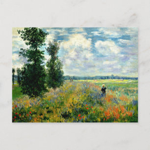 Monet - Cartão postal de Vintage de Campo Poppy