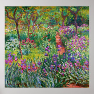 Monet Iris Garden em Giverny Poster