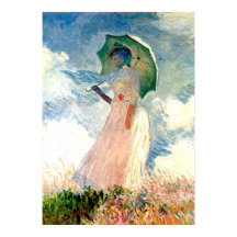 Monet Lady com Parasol Poster