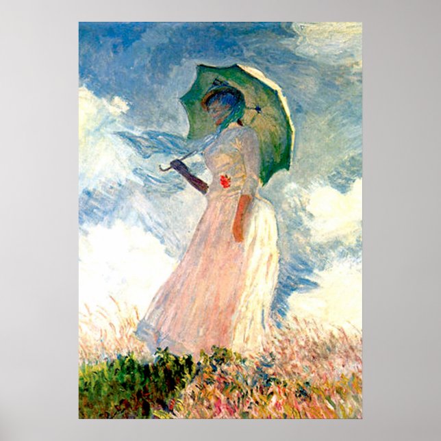 Monet Lady com Parasol Poster (Frente)