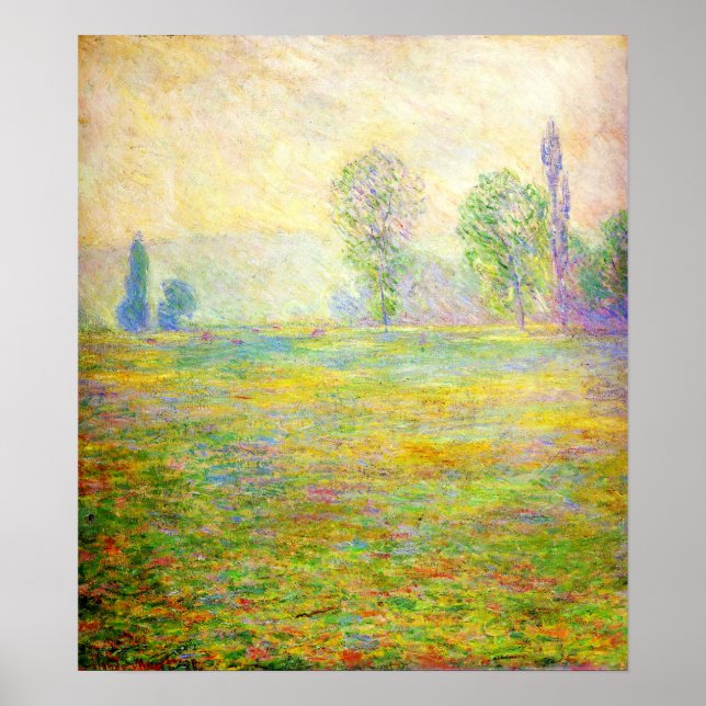 Monet Meadows em Giverny Poster (Frente)