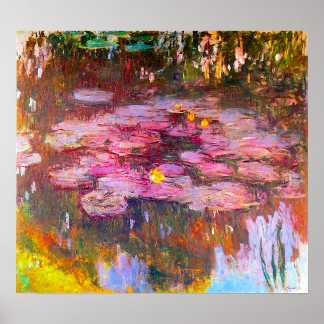 Monet Purple Water Lily Poster (Frente)