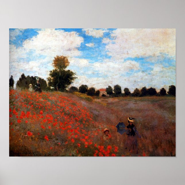 Monet Red Poppy Field Fine Art Impressão (Frente)