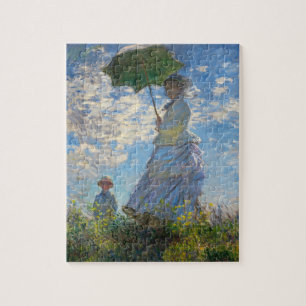Monet The Promenade Woman com um Quebra-cabeça de