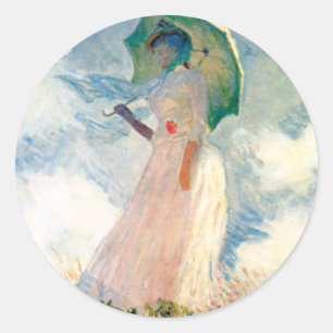 Monet Woman Com Um Adesivo De Parasol