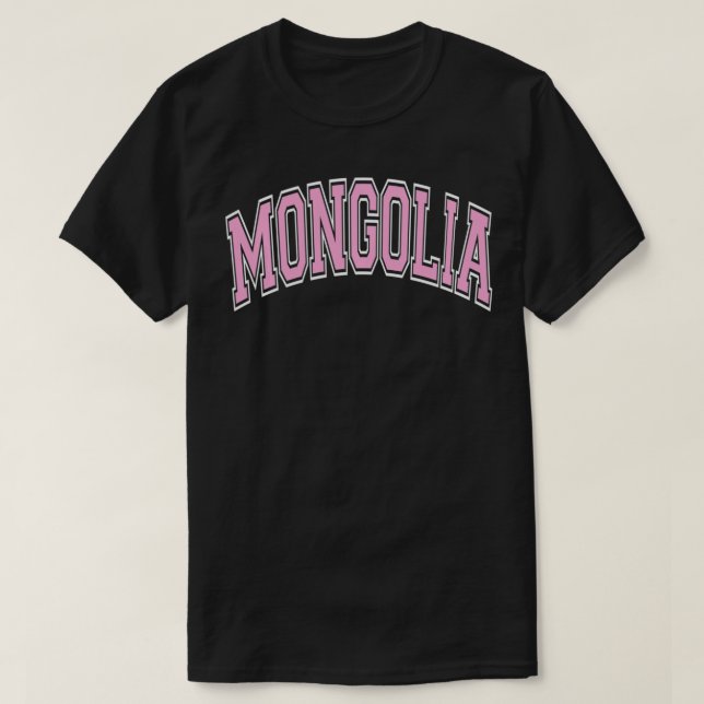 Mongolia Varsity Style Pink Tet Pullover  (Frente do Design)
