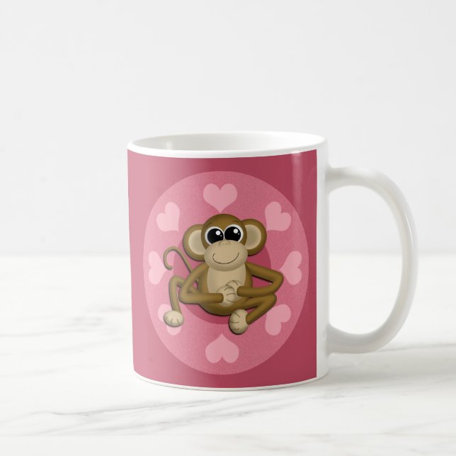 Monkey me caneca cor-de-rosa do amor (Direita)