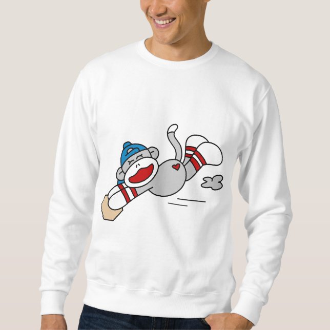 Monkey o mergulho do basebol no camiseta e em (Frente)