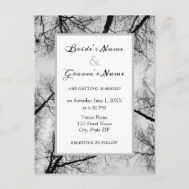 Monocromado Treetops convite para casamento