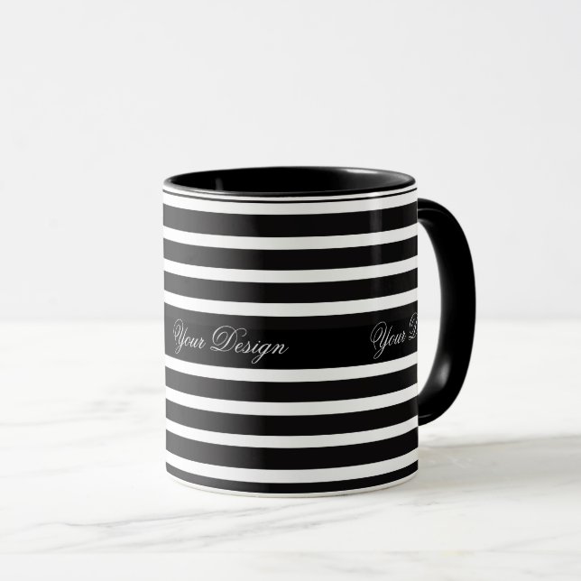 Monocromático Monograma de Xícara de Café (Frente Esquerda)