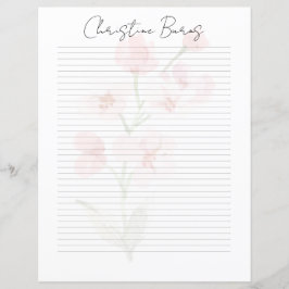 Monogram Chic Script Name Stationery Paper