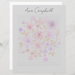 Monogram Chic Script Name Stationery Paper