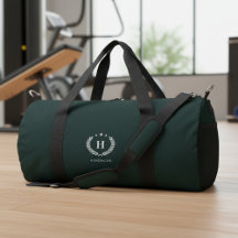 Monogram Dark Green Stylish Modern Minimalist
