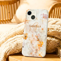 Monogram Name Initial Elegant Floral Watercolor