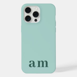 Monograma 2 iniciais minimalista em azul turquesa 