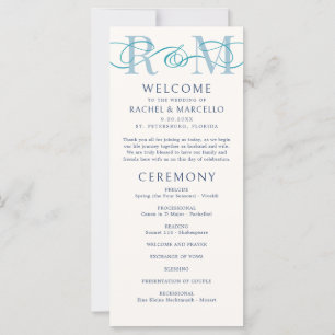 Monograma Ampersand Dusty Marinho Blue Weding Prog