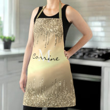 Monograma Anterior Glitter Dourado Metálico