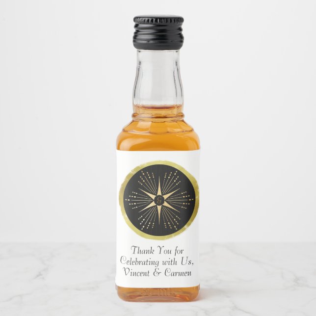 Monograma Art Deco Star Black e Dourado (Frente)