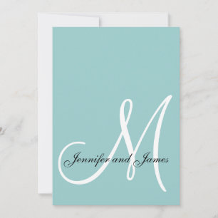 Monograma Azul Convite para Casamento Inicial 2013