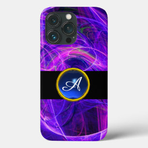 MONOGRAMA AZUL DA PEDRA DE GEMA DA SAFIRA DO FOTÃ