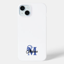 Monograma Azul e Branco Simples