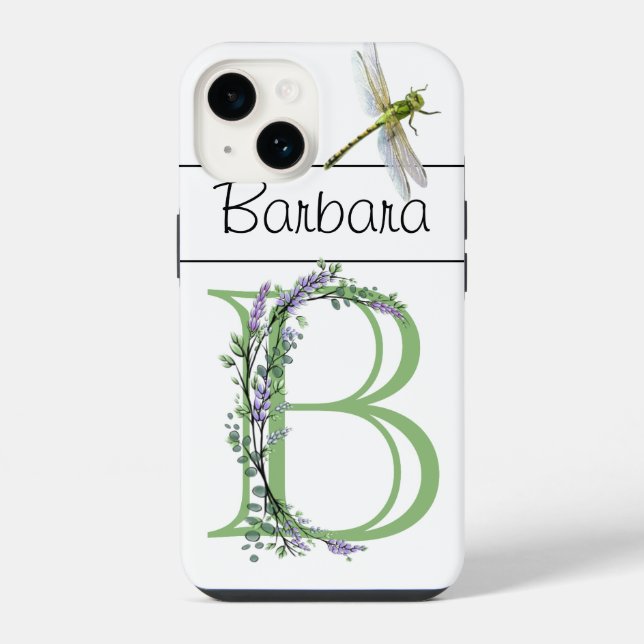Monograma B, Eucalipto Lavanda, libélula  (Verso)