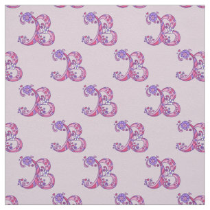 Monograma B tecido decorativo personalizado de let