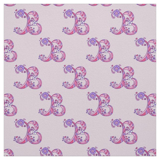 Monograma B tecido decorativo personalizado de let (Modelo)