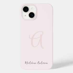Monograma Blush Rosa Moderno Minimalista Feminina