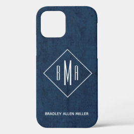 Monograma Branco Azul marinho Personalizado