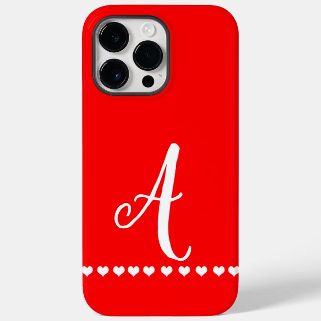Monograma Branco e Vermelho iPhone C, gabinete ini (Verso)