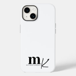 Monograma branco preto minimalista moderno
