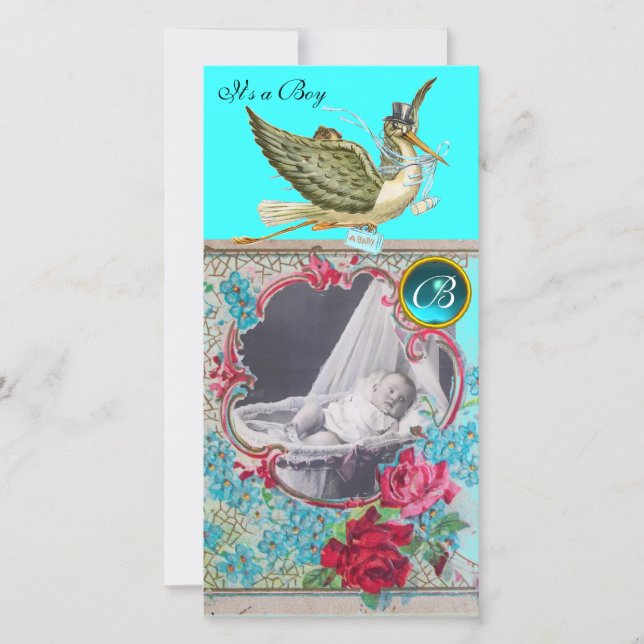 MONOGRAMA CHÁ DE FRALDAS STORAGE, aquamarina (Frente)