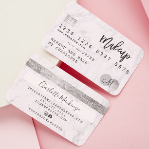 Monograma chic de maquiagem de cartão de crédito