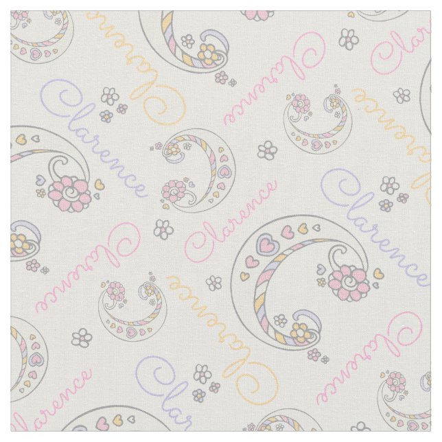 Monograma Clarence - letra C - tecido (Detalhe)