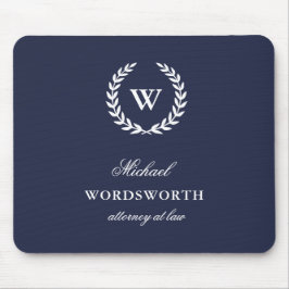Monograma Classic Elegant Business Blue Mousepad