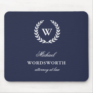 Monograma Classic Elegant Business Blue Mousepad