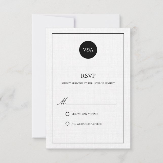 MONOGRAMA CLÁSSICA | WEDDING RSVP (Frente)